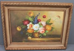 Large Oil Painting of Flowers