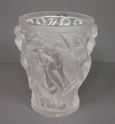 Contemporary Rene Lalique in Original box - Vase Revealing Maidens of Bacchus