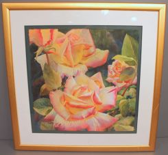 Large Watercolor of Roses 