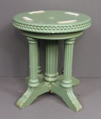 Old Painted Green Stool