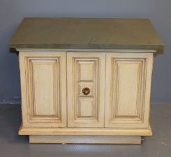 Contemporary Slate Top Commode or End Table