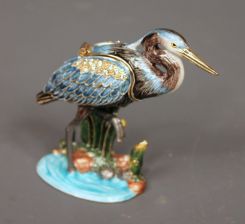 Nobility Blue Enamel Heron Bird (box)