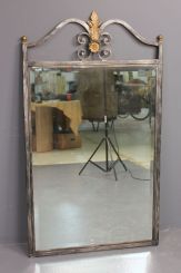 Iron Mirror with Ornate Top