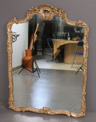 Contemporary Rococo Style Silver Painted Mirror