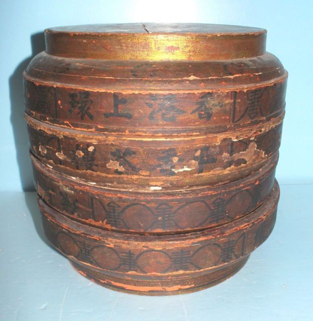 Nest of Antique Chinese Rice Barrels