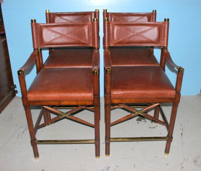 Set of Four Leather Arm Chairs