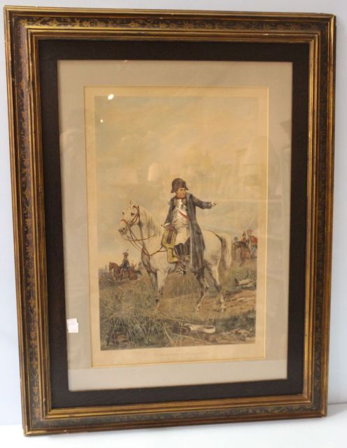 Hand Colored Lithograph of Napoleon