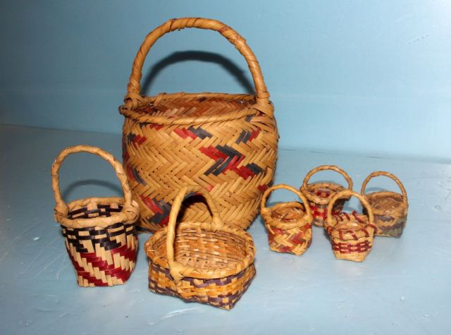Seven Choctaw Baskets