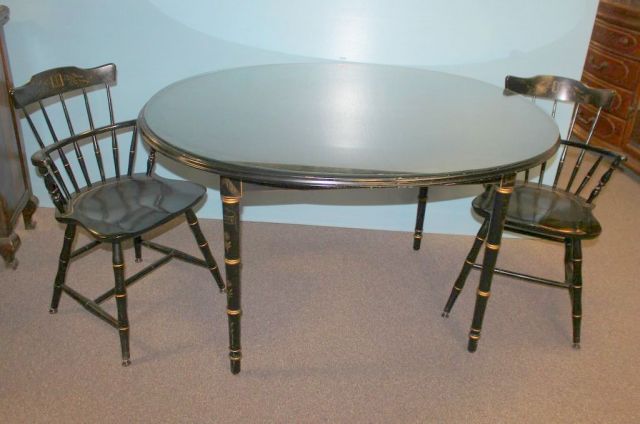 Twentieth Century Black Lacquer Breakfast Table