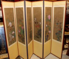 Six Panel Oriental Screen