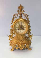 Gilt Tiffany Mantel Clock