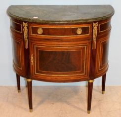 Marble Top Demi-Lune Console