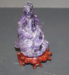 Jade Quan Yin Amethyst Figure