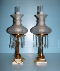 Pair Empire Style Astrol Lamps