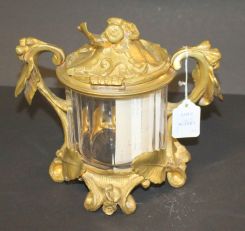 19th Century Bronze Dore Biscuit Jar