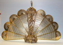 Early 1900's Ornate Brass Fireplace Fan