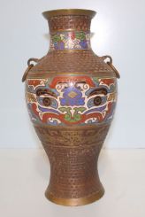 19th Century Japanese Bronze Cloisonne Vase