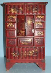 Small Japansese Meiji Period Lacquer Tansu Chest