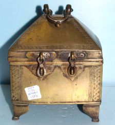 Vintage Brass Treasure Chest Box