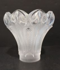 Lalique Crystal Lotus Leaf Vase