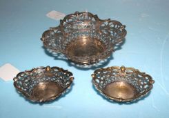 Three Sterling Nut Dishes