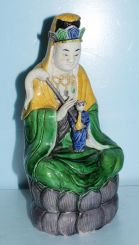 Chinese Ceramic Figurine of Maiden Holding Figure of Boy