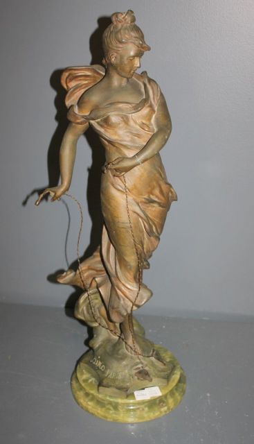 Spelter Figure of Art Nouveaex Lady