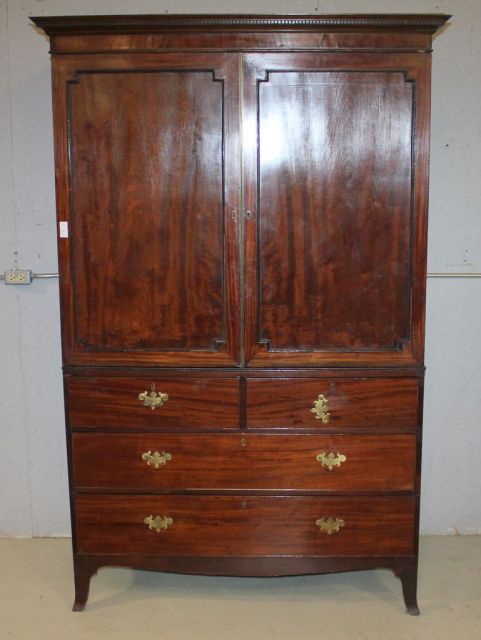 19th Century Mahogany Linen Press