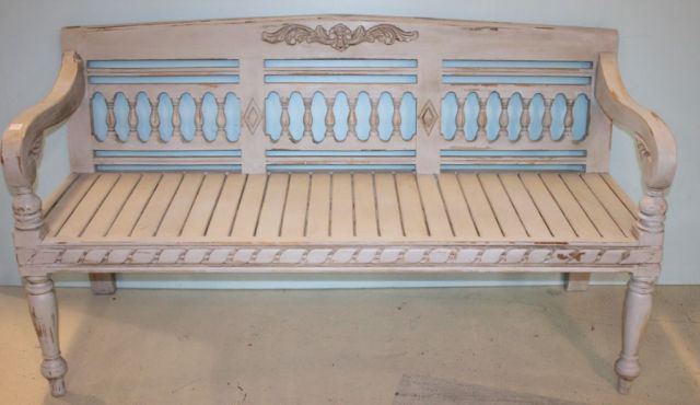 Distressed Painted Bench