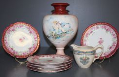 Porcelain Vase, Plates and Pitcher
