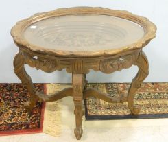 Oval Glass Top Coffee Table