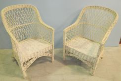 Pair of Antique Wicker Club Chairs