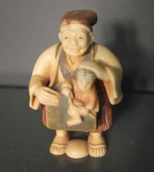 Carved Ivory Polychrome Figurine
