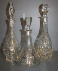 Three Glass Decanters