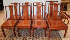 Set of Eight Chinese Chippendale Style Dining Chairs