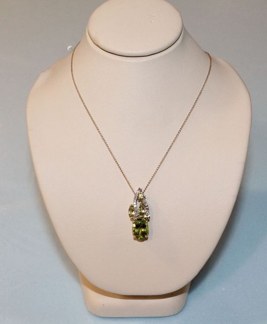 10K Peridot and Diamond Necklace