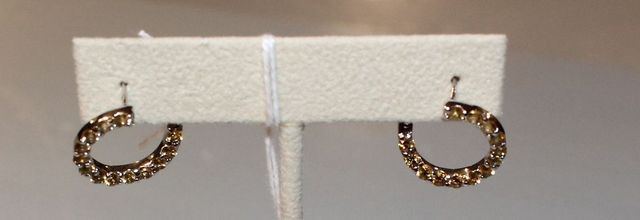 Pair Synthetic Citrine Earrings; 1.00d