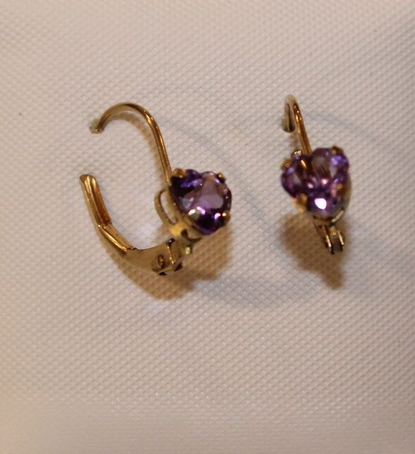 Pair Yellow Gold Earrings; 1.00 d