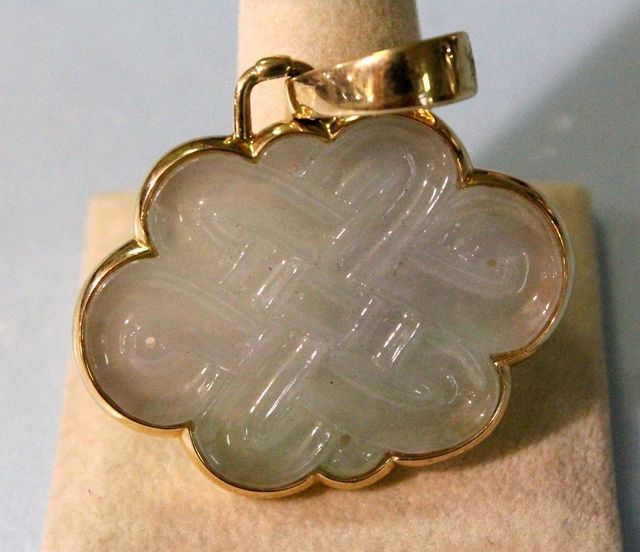 14K Jade Pendant