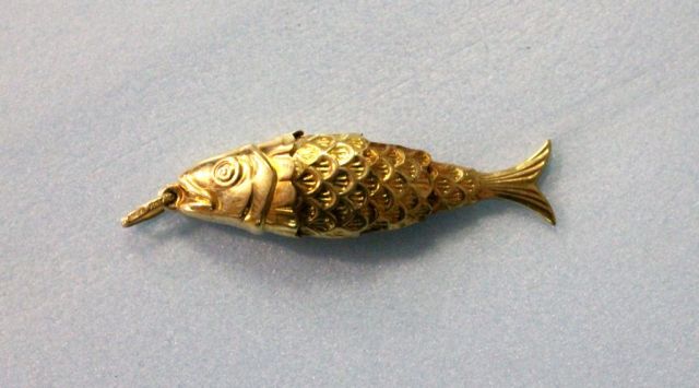14K Gold Fish Pendant
