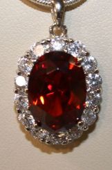 Necklace with Synthetic Ruby Pendant