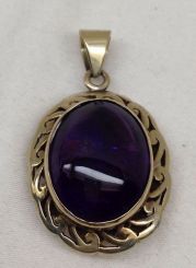 14K Amethyst Pendant; 1 1/4