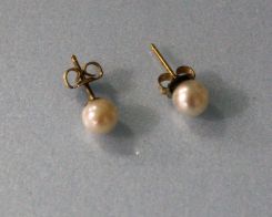Pair Plated Pearl Earrings