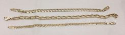 Three stamped 14KT yellow gold lady's bracelets with a bright polish finish. Total Weight of Bracelets 17.80 dwt