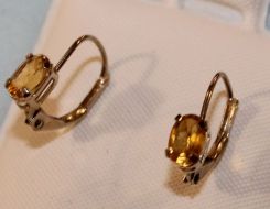 Pair 10K Citrine Earrings