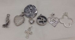 Seven Various Sterling Silver Lady's Pendants
