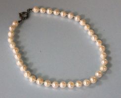 Ladies Freashwater Pearl Necklace with Sterling Clasp; 16