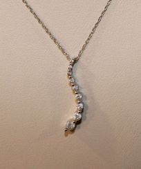14K Diamond Pendant Necklace; 1.00d