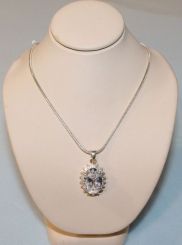 925 Silver Necklace with Pendant; 1.00 d.