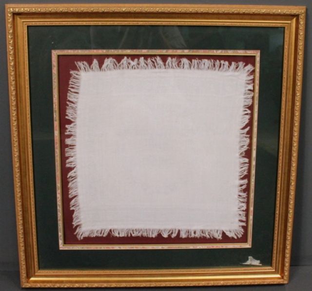 Framed and Matted Linen Napkin